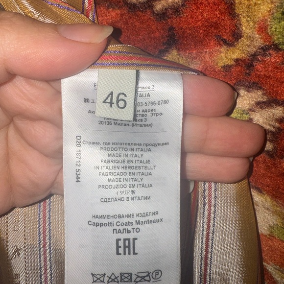 Etro Multicolor Floral Cape coat with Fringe - Picture 5 of 13